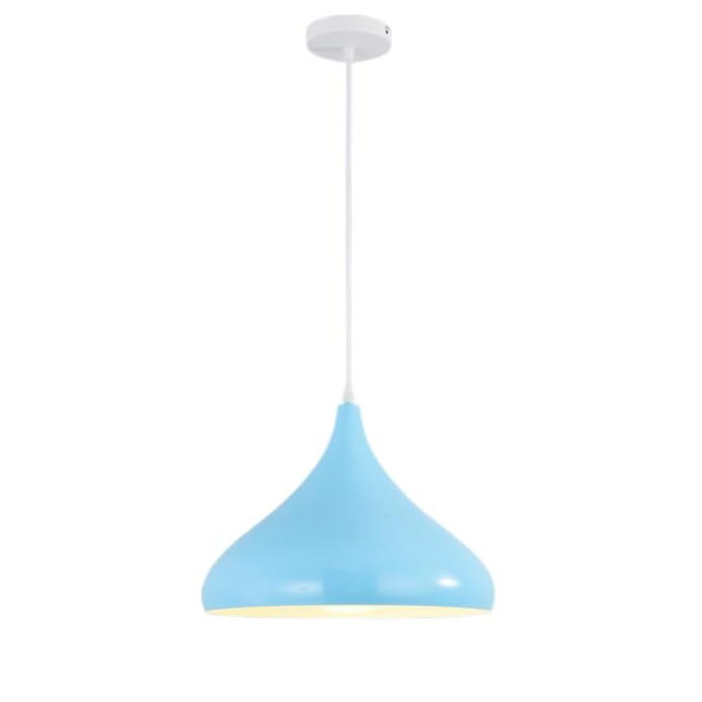 Suspension comptoir de bar métal bleu 32 cm style industriel rétro chic
