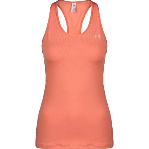 Under Armour Women's HeatGear Armour racer Tank, Blush Orange (873)/Metallic Silver, X-Large
