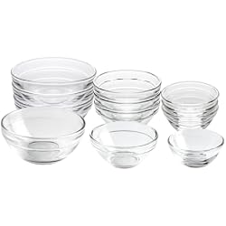 HillSpring 3 Sizes of Glass Prep Bowl Sets, Clear Small Pinch Bowls for Salt, Spices and Chopped Ingredients, 1.5oz/2.5oz/3.5oz, Set of 12
