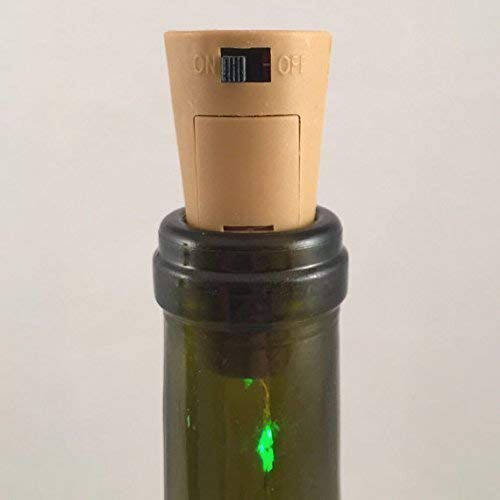 Decorative Wine Bottle with LED Twinkle Fairy Lights - Illuminated Cork Design - Image 2