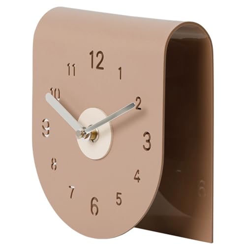Gbloodst Reloj Muy para Sala de Estar, Dormitorio, Decoración de Entrada, Vitrina de Vinos, Reloj de Escritorio Moderno, Decoración Marrón