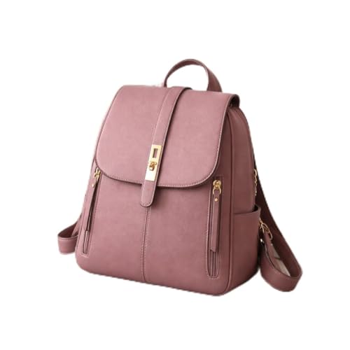 Mochila Feminina de Costas em Couro Sintético 2 em 1, Bolsa Mochila Elegante com Zíper e Múltiplos Compartimentos para Dia a Dia(Roxo)