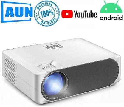 Image of AUN AKEY6S PRO Android 9.0 7500 Lumen Projector - Immersive 1080P 4K Home Theatre, 300 inch Display, 60fps Gameplay, 5000:1 Contrast, Built-in 5W Stereo Speakers for Stunning Cinema Experience