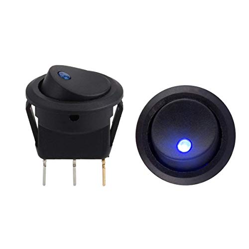 Blue LED Illuminated Round Rocker Switch Toggle Switch Press Button On/Off 12v 20A Car Van Dash Light for Car Auto Boat Truck Trailer Household Appliances, 5 Pack - Image 4
