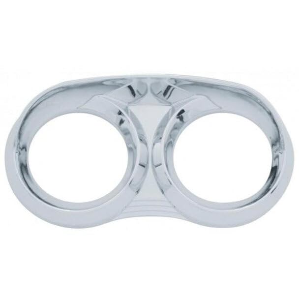 Replacement for Peterbilt 384 Year 2007 Chrome Speedometer and Tachometer Gauge Cover W/Visor by Technical Precision