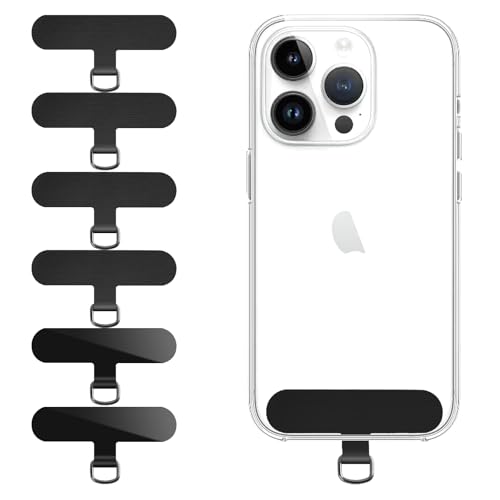 Qyoocom Lot de 6 Languettes d'Attache pour Cordon de Téléphone Portable, Patch Universel Sans Adhésif, Pièce de Rechange pour Sangle