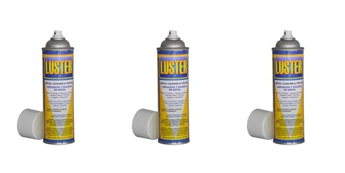 Luster Metal Polish Aerosol - Water-Based Metal Cleaner | Removes Oil, Food Stains, Watermarks | Restores Shine to Stainless Steel, Chrome, Copper, Aluminum | No Greasy Film or Fingerprints (3)