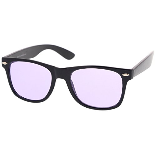 zeroUV Retro Wide Temple Color Tinted Square Lens Horn Rimmed Sunglasses 54mm2