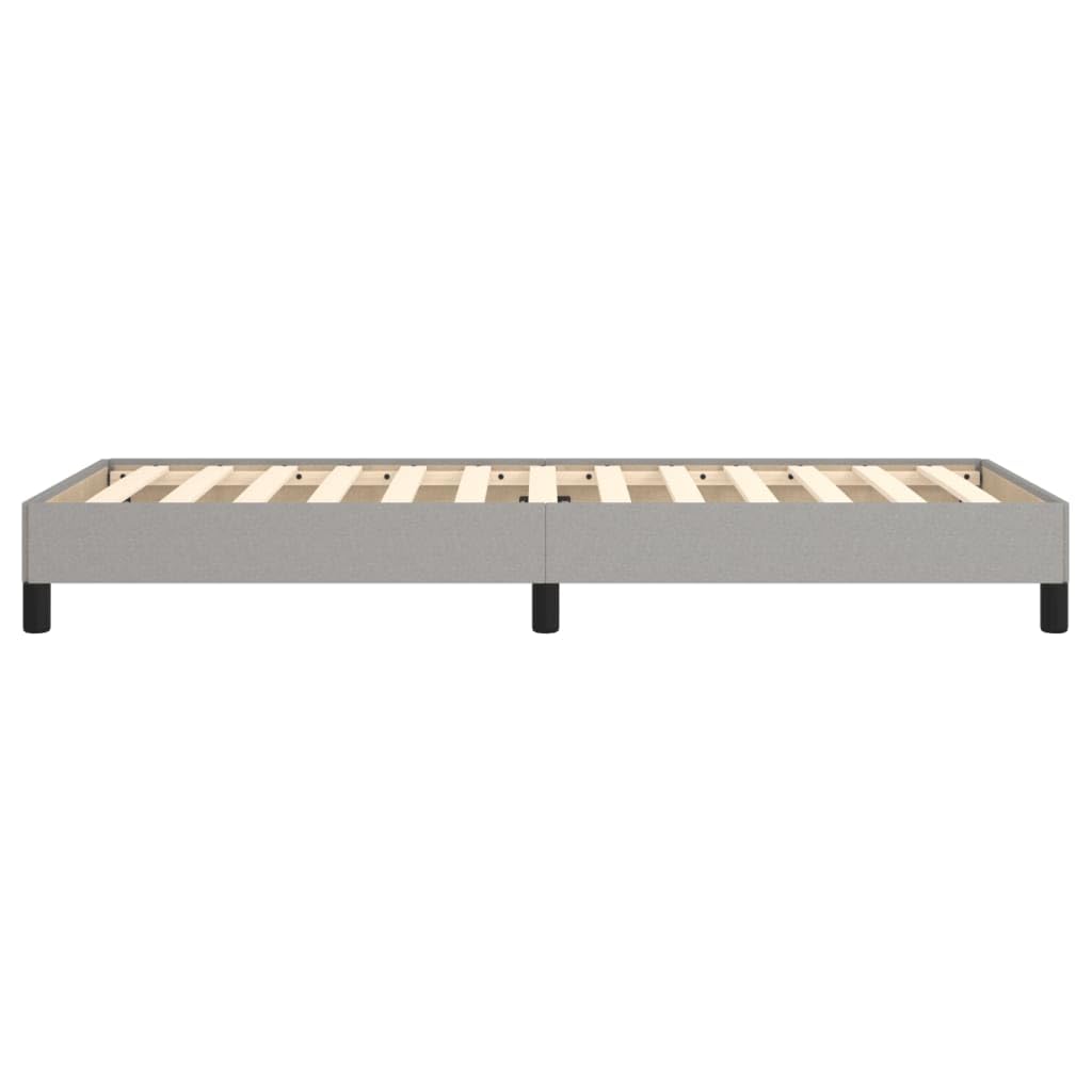 90x190 cm Fabric Bed Frame with Plywood Slats, Light Gray | Upholstered platform bed ideal for youth or guest bedrooms, easy to assemble.