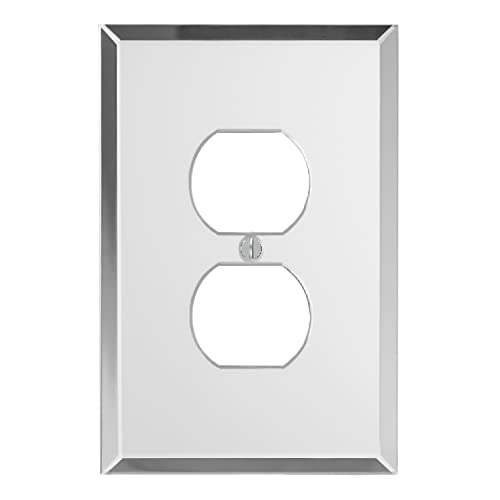 1 Duplex | Plain Glass Mirror Switch Plates And Outlet Covers | 3.5 x 5.25 | Quality Light Switch Cover Plate For All Configurations