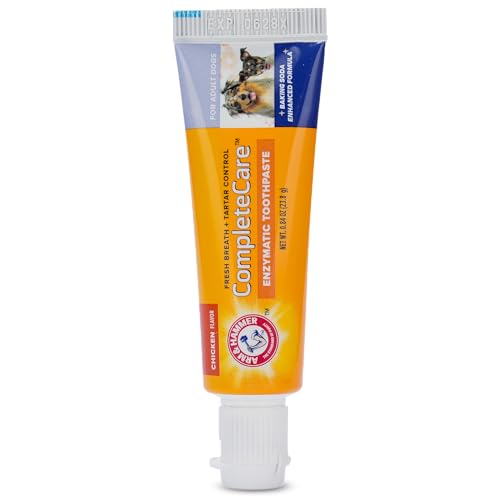 Image of Arm & Hammer Complete Care Dog Dental Kit, Chicken Flavor - Includes Enzymatic Dog Toothpaste and Toothbrush for Dogs - Baking Soda Enhanced Formula, 0.84 Oz