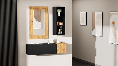 Miniatura 4 de Mobili Fiver, Espejo De Pared Rectangular Evolution, 118 X 73 Cm, Color Madera Rústica, Espejo Habitación, Corredor, Entrada, Salon, Made In Italy
