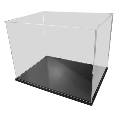HONITANO Thickened Acrylic Football Helmet Display Case 40x30x30cm with Black Base and Front Door, Dustproof Protective Showcase for Sports Memorabilia and Collectible Gear
