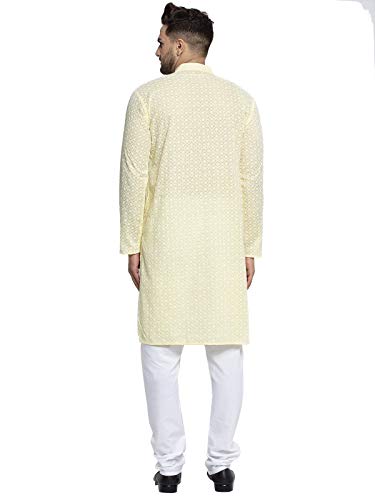 Image of Jompers Men's Embroidered Pure Cotton Kurta Pyjama Set.
