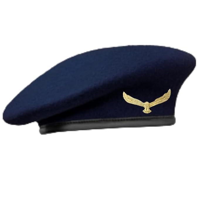 WAN-SUKH Army Style Cap, Rajputana Cap, Classic European Hat, Woolen Beret Cap, Blue Cap with Eagle-image-26
