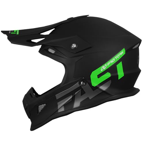CAPACETE OFF ROAD PRO TORK FAST 788 SOLID PRETO - VERDE TAM. 60