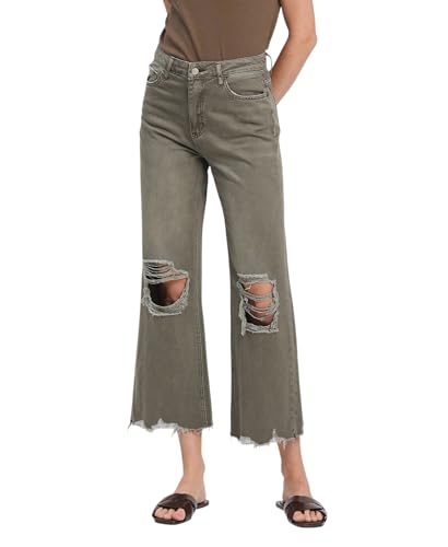 VERVET 90'S Vintage Super High Rise Crop Flare Jeans V2736BE
