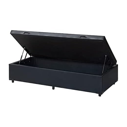 Cama Box baú solteiro corino preto com pistao a gás