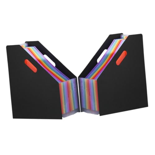 NUOLUX 2個 大容量斜口立て式ファイルフォルダー 耐摩耗 変形防止デスクトップファイルオーガナイザー 書類整理用アコーディオン収納ケー