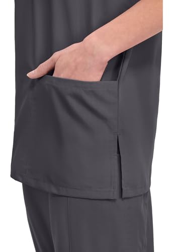 Cherokee Scrubs for Women and Men Unisex V-Neck Nursing Scrub Top with 3 Pockets, Side Vents & Easy Care Fabric - 4876