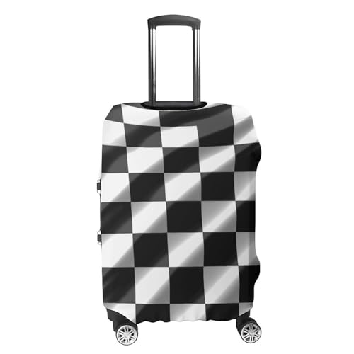 Carry on Luggage Cover Black White Race Checkered Flag Suitcase Covers for Luggages Tsa Approved Travel Luggage Sleeve Protector Elastic Suitcase Protector Anti-Scratch Washable Fits 19-30 Inch Case -4