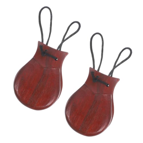MUSISALY Castañuelas de Madera de Peral 2 Unidades para Adultos Instrumento de Percusión Manual sin Mango Sonido Nítido y Compacto para Educación Musical y Ocio