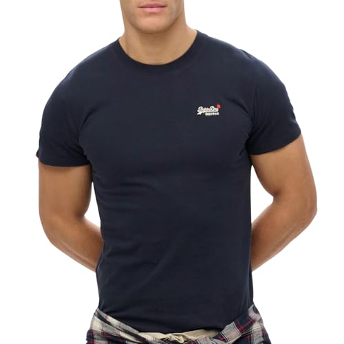 Superdry Essential T-Shirt Navy - Grösse L - Herren - Modern Fit - Baumwolle -