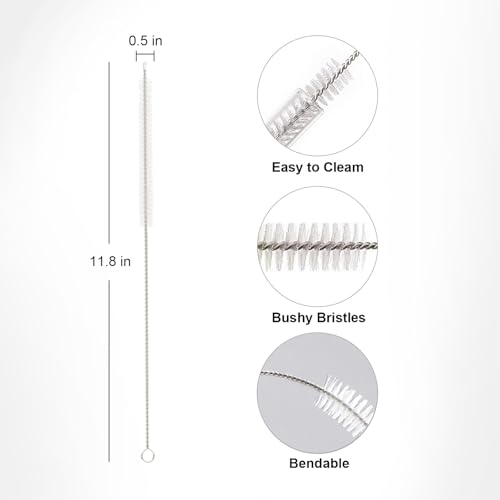 Image of Straw Cleaner Brush for Stanley, 10Pcs Extra Long Straw Cleaning Brush for 40oz 30oz 20oz 14oz Stanley Mug and Cleaning More Glass, Stainless,Bottle and Silicone Straw (Pack of 2)
