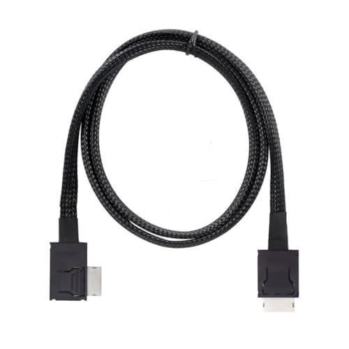 chenyang 0.5m PCIe 4.0 OCuLink SFF-8611 Male to Male Angled Data Extension Cable for External Graphics Cards & SSD