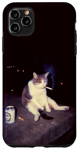 Cigarette Kitten Funny Smoking Cat Meme Stupid Brainrot Case for