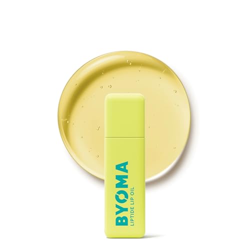 BYOMA Liptide Lip Oil (5ml) Glossy Non-Sticky Gloss - Reduces the Appearance of Fine Lines - With Peptides and Avocado Oil - Softens Plumps Hydrates Vegan