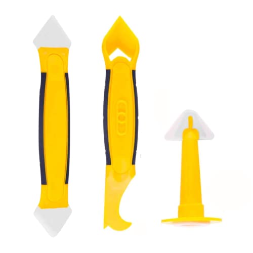 Silikonentferner Silikon Abzieher Fliesen Reparatur Set Silikon Dichtungsdüse Silikonfugen Abzieher Werkzeug 3er Set Cover