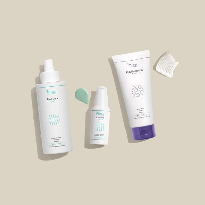 colibri skincare After Sun Set – Aloe Vera Spray + Calming Serum + Rich Hydration Mask – 3-teilige After-Sun-Pflege für alle Hauttypen, vegan, dermatologisch getestet, Made in Germany
