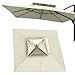 Telo di Ricambio per ombrellone da Giardino Quadrato da 10'x10', 8 Stecche, per Mercato da Cortile, Telo di Ricambio Anti-UV (Beige, Doppio Tetto 3x3 m (10'x10')) immagine