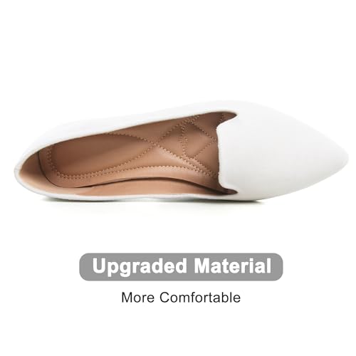 Image of Dear Time Women's Pointed Toe Ballet Flats Simple Casual Office Work Flats Slip-on Comfortable Shoes