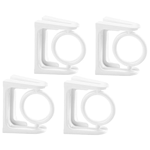 PRETYZOOM 1 Juego Gancho Redondo De Cortina Automático Barras De Cortina Dobles Vara Perforar Ganchos para Cortinas Pañería Flexible Grifo Neto El Plastico 4 Piezas
