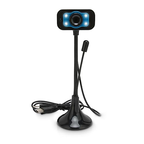 USB-Streaming-Webcam, manueller Fokus, HD-Webkamera mit LED-Fülllicht und Mikrofon für Win10 7 Vista XP für Android für OS X für Linux