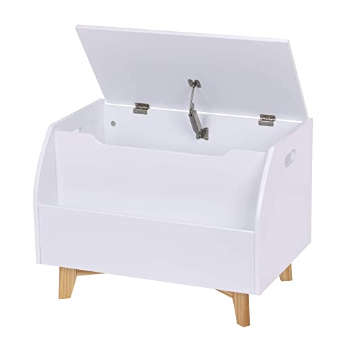 Utex Children Toy Box With Front Book Storage Area, Kids Toy Storage Bench, White #TOP7