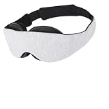 2026 Upgraded Sleep Mask for Dry Eyes, Moisture Goggles for Dry Eye Night, 100% Blackout Hydrating Sleep Goggles, Adjustable Strap, Soft Reusable Eye Mask for Sleeping & Travel – Grayish White