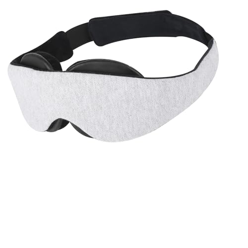 2026 Upgraded Sleep Mask for Dry Eyes Moisture Goggles for Dry Eye Night 100% Blackout Hydrating Sleep Goggles Adjustable Strap Soft Reusable Eye Mask for Sleeping & Travel Grayish White