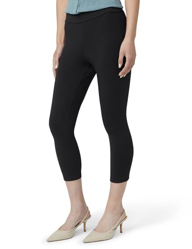 HUE Women's Wide Waistband Blackout Cotton Capri Leggings, Assorted3