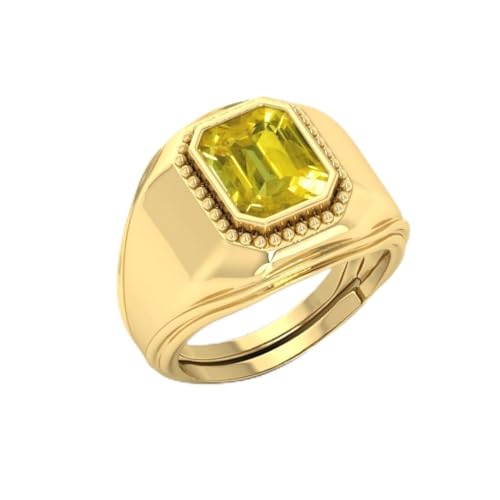 Bague saphir jaune ajustable en taille fini les erreurs de mesure avec cet anneau plaqué or