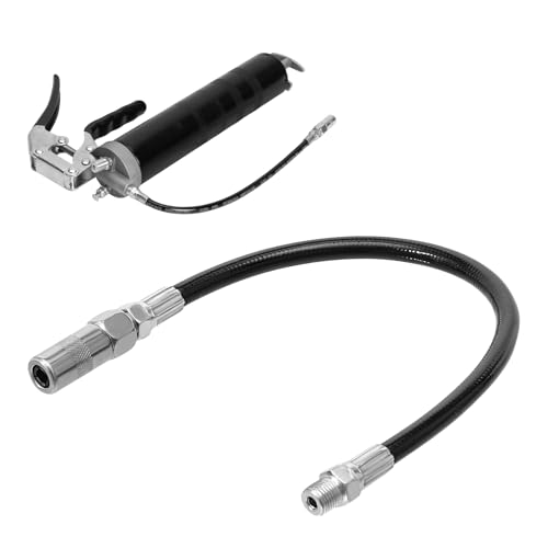 JNXIJ Flexible Grease Gun Hose 13-Inch Grease Gun Extension Tube with 1/8 NPT Thread Coupler 5000 PSI High Pressure Whip Hose Replacement for Grease Guns Car Accessories