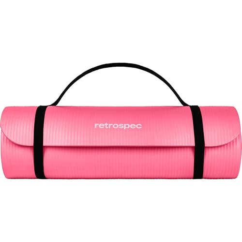 Image of Retrospec Solana Yoga Mat Thick 1 /2in Non-Slip Workout Mat with Nylon Strap - 72x24in Exercise Mat for Pilates, Stretching & Fitness - BPA Free, Easy Clean