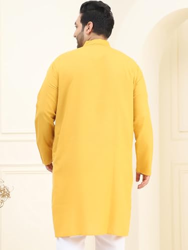 Image of SOJANYA Plus (Since 1958) Men's Jacquard Silk Self Design Only Long Kurta