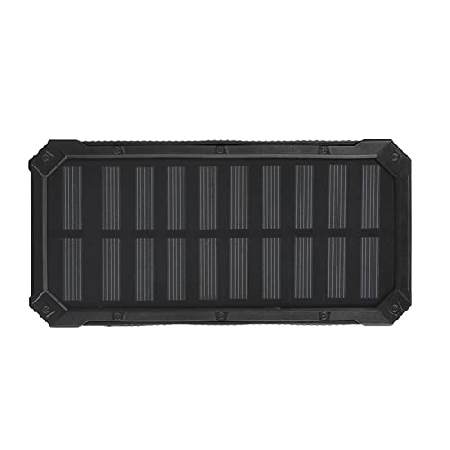 Caricabatteria Solare Power Bank 20000mAh Caricabatteria di Backup Esterno Portatile Impermeabile Costruito in Doppia Torcia USB per Tutti i Telefoni Cellulari, Tablet e Dispositivi Elettronici(Nero)
