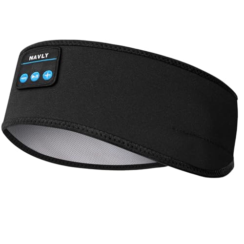 Navly Auriculares para Dormir Bluetooth V5.4 Deportes Diadema | Deportiva Banda Auriculares con Ultrafinos HD Estéreo Altavoces, Deportes, Dormir de Lado, Viajes Aéreos y Relajación
