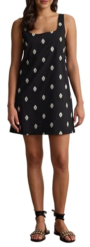 Image of VELVET BY GRAHAM & SPENCER Women's Elara Embroidered Cotton Voile Dress, Black, Medium