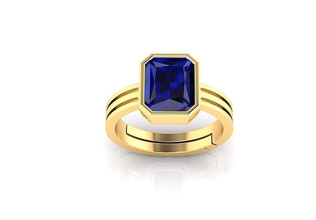 Blue Sapphire/Neelam Stone 5.25 Ratti 4.50 Carat Panchdhatu Adjustable Ring for Men And Woman (D146)-image-19
