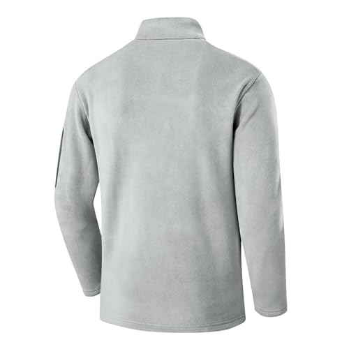 Mens Polar Fleece Sweatshirt Quarter Zip Stand Collar Long Sleeve Sweater Thermal Sport Golf Pullover Tops Plus Size3